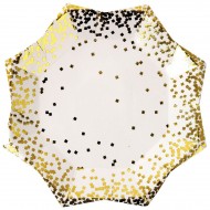 8 Petites Assiettes Gold Confetti