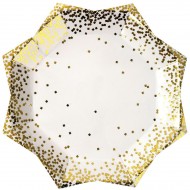 8 Assiettes Gold Confetti