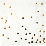 16 Serviettes Gold Confetti