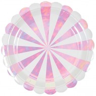 8 Petites Assiettes F��rie Rose Iridescent