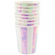 8 Gobelets F��rie Rose Iridescent