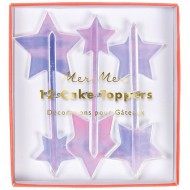 12 Pics Deco Etoiles Iridescentes (7 cm) - Plastique