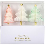 12 Pics Sapins 3D Papier (7 cm)