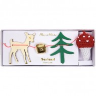 Guirlande Faon dans la For�t (1,80 m) - Bois, Laine, Grelots