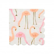 16 Petites Serviettes Flamant Rose