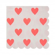20 Petites Serviettes Love Coeur Confettis