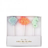 6 Bougies Sous la Mer Pastel Glitter
