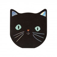 20 Petites Serviettes - Chat Noir