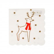 16 Serviettes Renne Etoiles