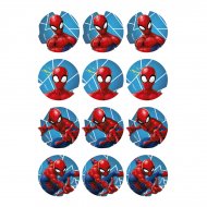 12 Stickers � Biscuits Spiderman (5,5 cm) - Sucre