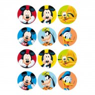 12 Stickers � Biscuits Mickey Club (5,5 cm) - Sucre