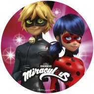 Disque Miraculous Rose Duo  (21 cm) - Sucre