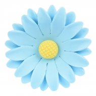 1 Grande Fleur Marguerite Bleue 3D (5 cm) - Sucre