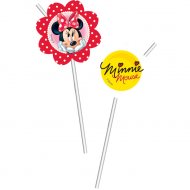 6 Pailles Minnie Mouse