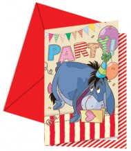 6 Invitations Winnie Party