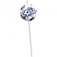 6 pailles Goal Bleu