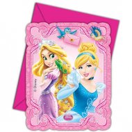 6 Invitations Princesses & Cie