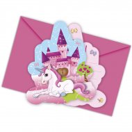 6 Invitations Licorne Enchant�e