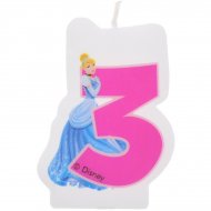 Bougie chiffre 3 Princesses Disney