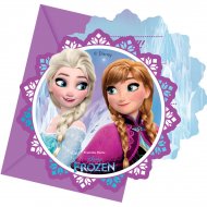 6 Invitations Reine des Neiges F�te magique