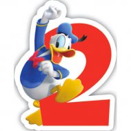 Bougie chiffre 2 Club Mickey - Donald