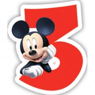 Bougie chiffre 3 Club Mickey