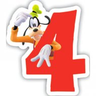 Bougie chiffre 4 Club Mickey - Dingo
