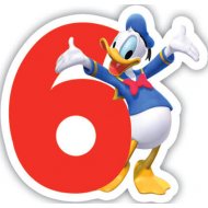 Bougie chiffre 6 Club Mickey - Donald