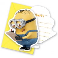 6 Invitations Lovely Minions