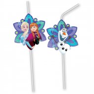 6 Pailles M�daillons Reine des Neiges Frozen