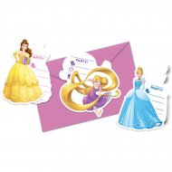 6 Invitations Princesses Disney Loving