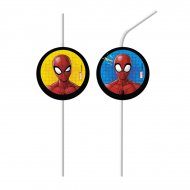 6 Pailles M�daillon Spiderman Team