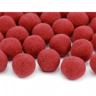 20 Mini Boules Pompons (2 cm) - Rouge