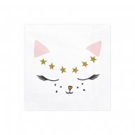 20 Serviettes Mademoiselle Chat