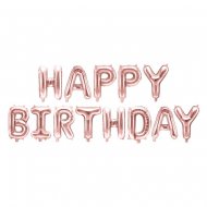 13 Ballons Lettres Happy Birthday Rose Gold (3,4 m)