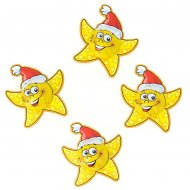 4 Etoiles de No�l Fun (3 cm - 6,25 g) - Chocolat au Lait