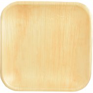 25 Petites Assiettes Carr�es (18 cm) -  Feuille de Palmier