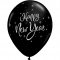 Lot de 25 Ballons Happy New Year Noirs et Argent�s images:#1