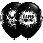 Lot de 6 ballons noirs Happy Halloween