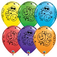 25 Ballons Emoji Smiley Multicolores