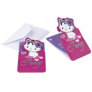 6 Invitations Charmmy Kitty Coeur