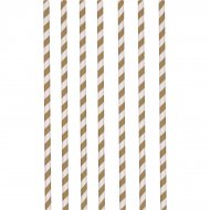 12 Pailles Rayures Chocolat