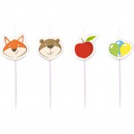 4 Mini Bougies Renard et Castor