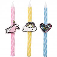 3 Bougies Pastels Licorne