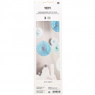 3 Eventails El�gance - Harmonie Bleue