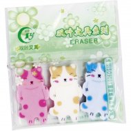 3 Gommes Chatons Kawa�� (3,5 cm)