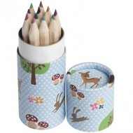 12 Crayons de Couleur Faon et ses amis (8,5 cm)