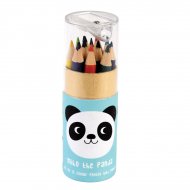 12 Crayons de Couleurs + Taille Crayon Miko le Panda