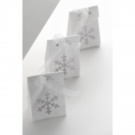 4 Bo�tes Cadeaux Flocons et Paillettes Blanc