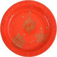 10 Assiettes No�l Chic Rouge